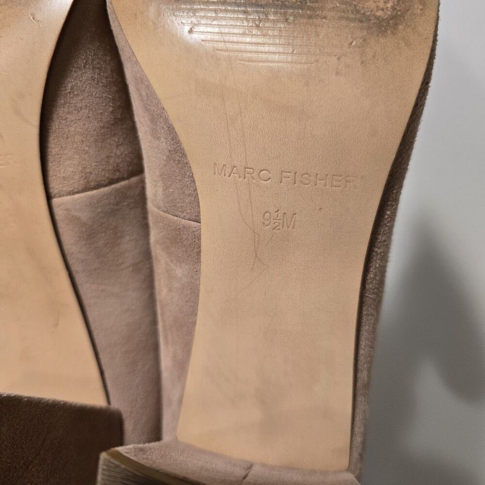 Marc Fisher Caitlin Pump Size 9.5M Womens Suede Pointed Block Heel Slip On Nude - Picture 12 of 12